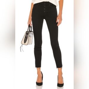 MOTHER The Pixie Ankle Fray Jeans in Not Guilty black size 26 Goth Rock